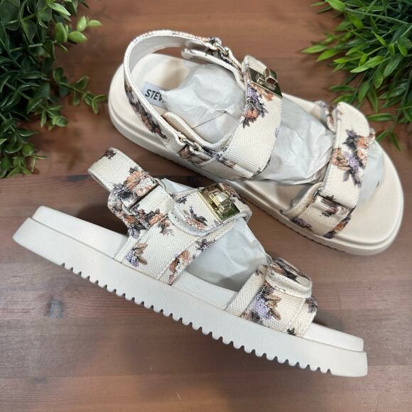 NWOT Steve Madden Women's Mona Floral Sandals Size 8 - Picture 2 of 9
